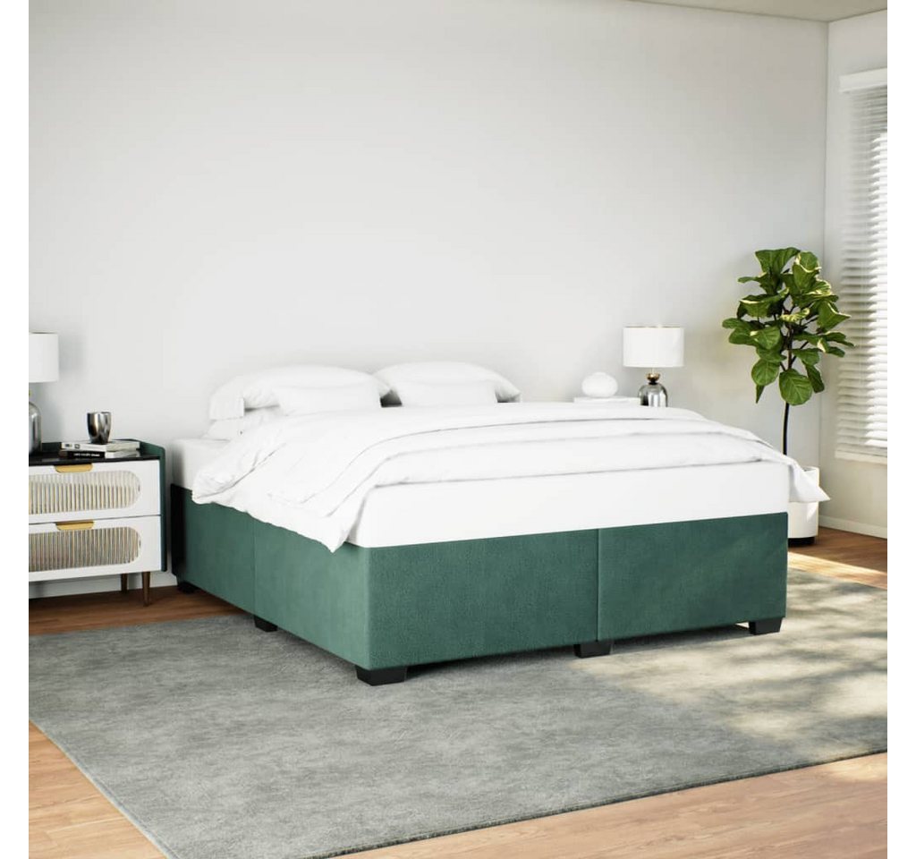 vidaXL Bett Bettgestell ohne Matratze Dunkelgrün 180x200 cm Samt günstig online kaufen