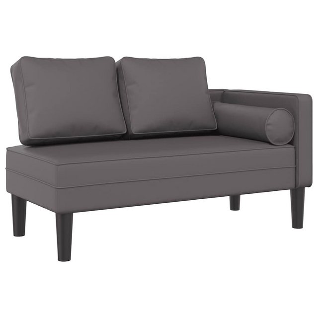 vidaXL Chaiselongue Chaiselongue mit Kissen Grau Kunstleder, 1 Teile günstig online kaufen