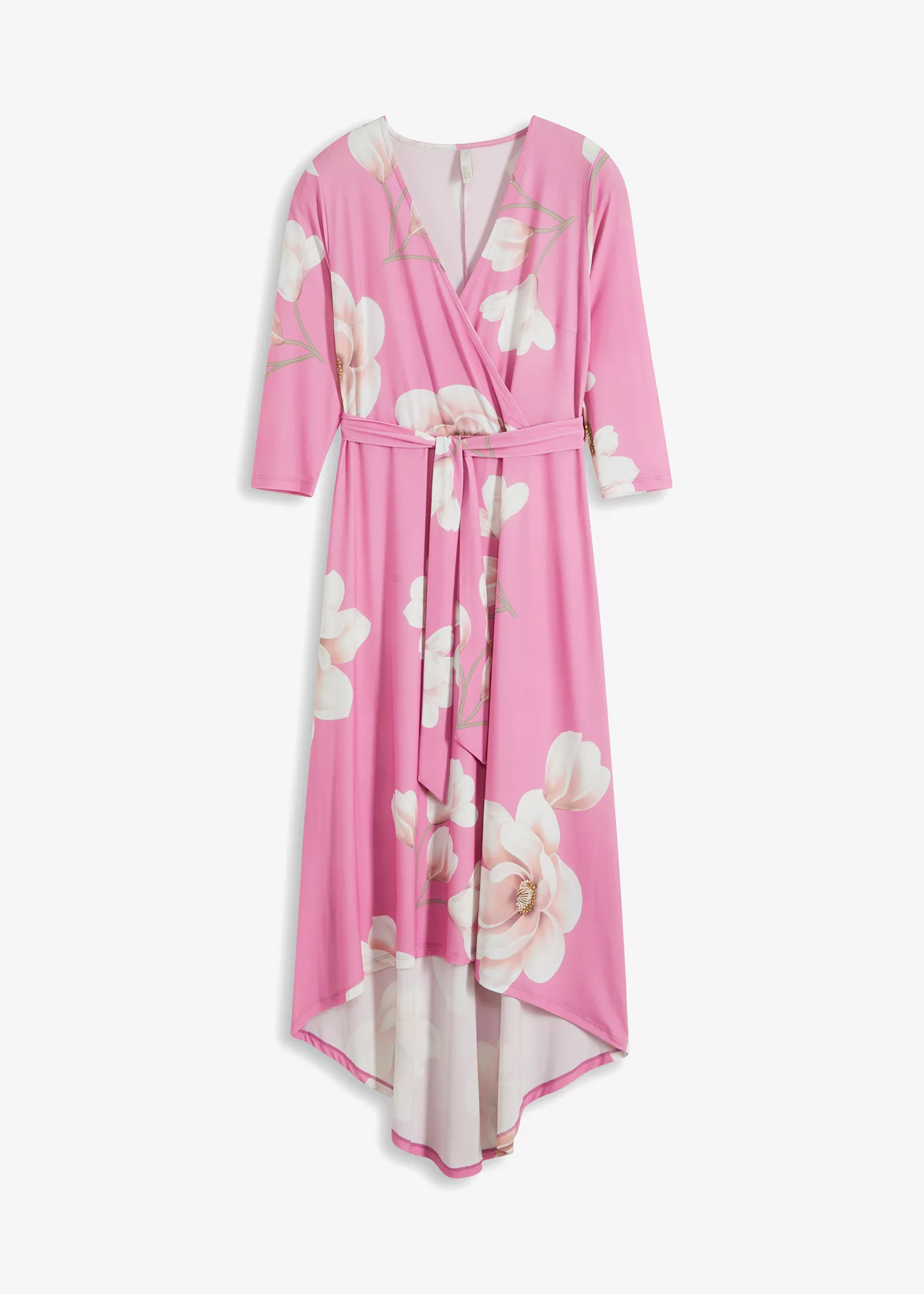 Langes Vokuhila-Kleid mit Bindegürtel günstig online kaufen