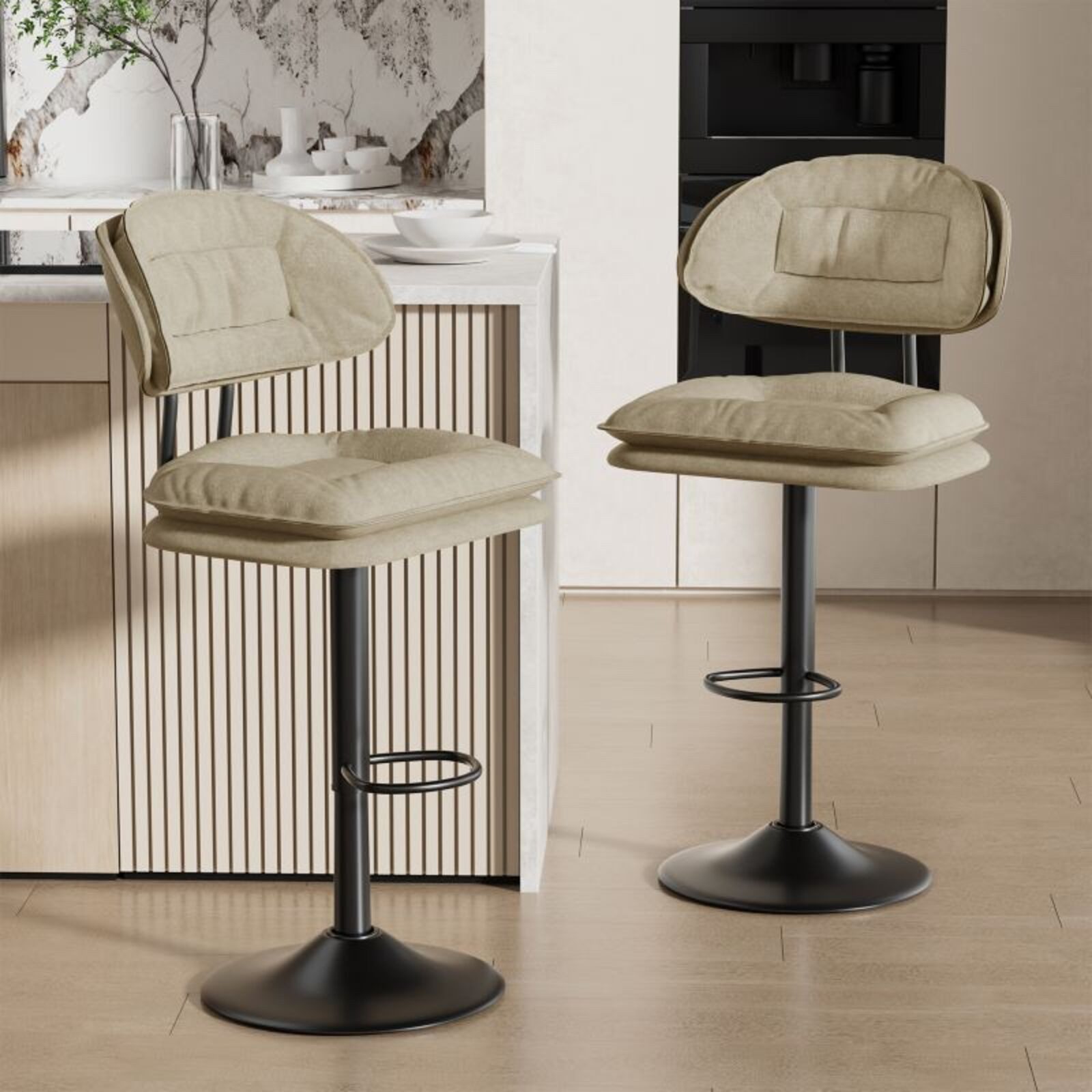 HawthyHome Barhocker 2er Set, Ergonomische Gepolsterte günstig online kaufen