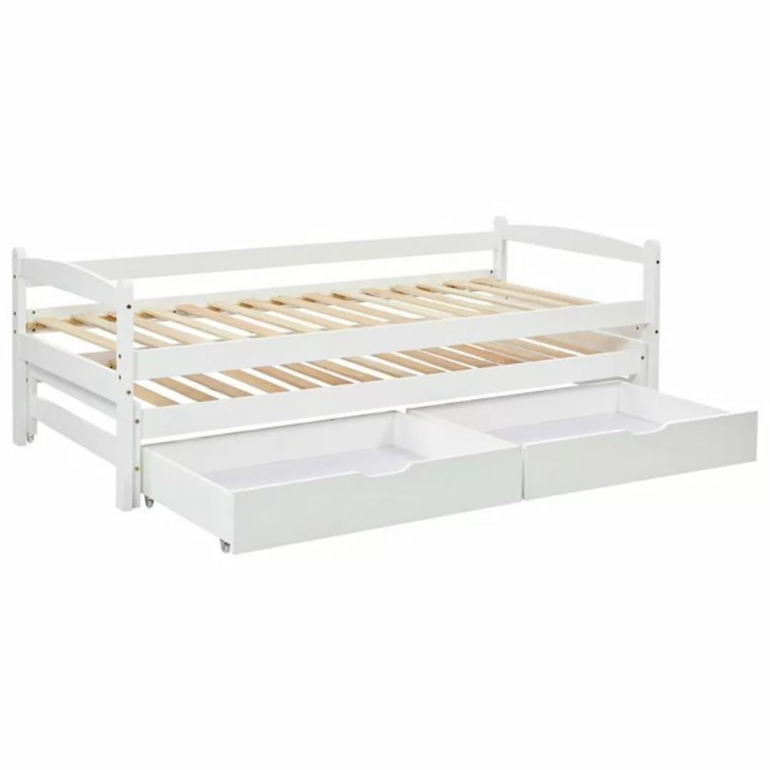 Gotagee Einzelbett Tagesbett 200x90cm Einzelbett mit Schiebebett+Schubladen günstig online kaufen