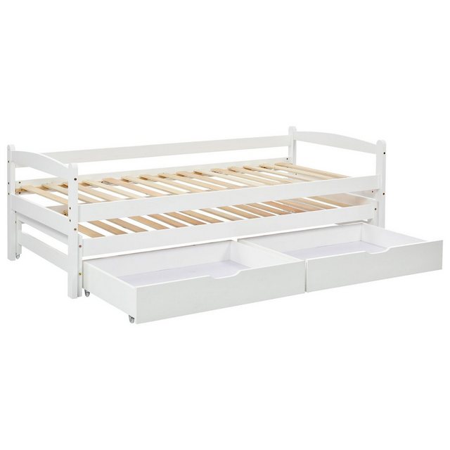 Gotagee Einzelbett Tagesbett 200x90cm Einzelbett mit Schiebebett+Schubladen günstig online kaufen