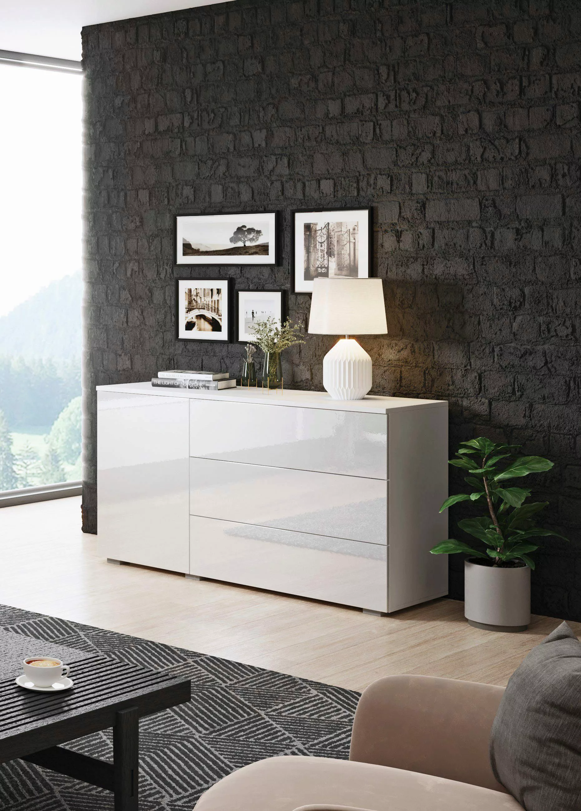 INOSIGN Sideboard "PARIS", (1 St.), Moderne 110cm breite grifflose Kommode, günstig online kaufen