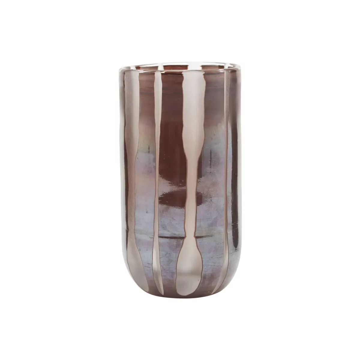 Vase Bai aus Glas in Braun mit Streifen günstig online kaufen