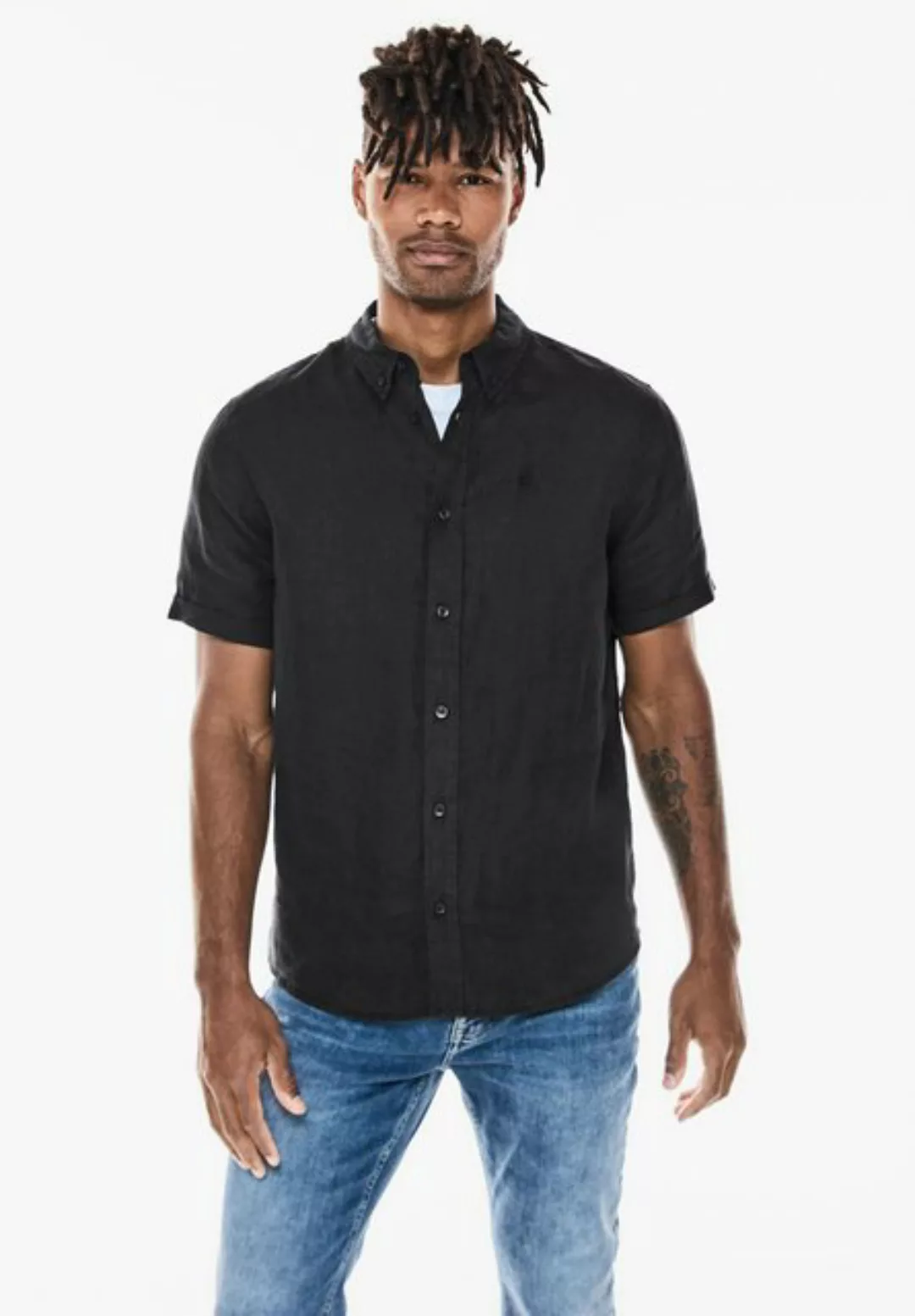 STREET ONE MEN Leinenhemd mit Knopfleiste günstig online kaufen