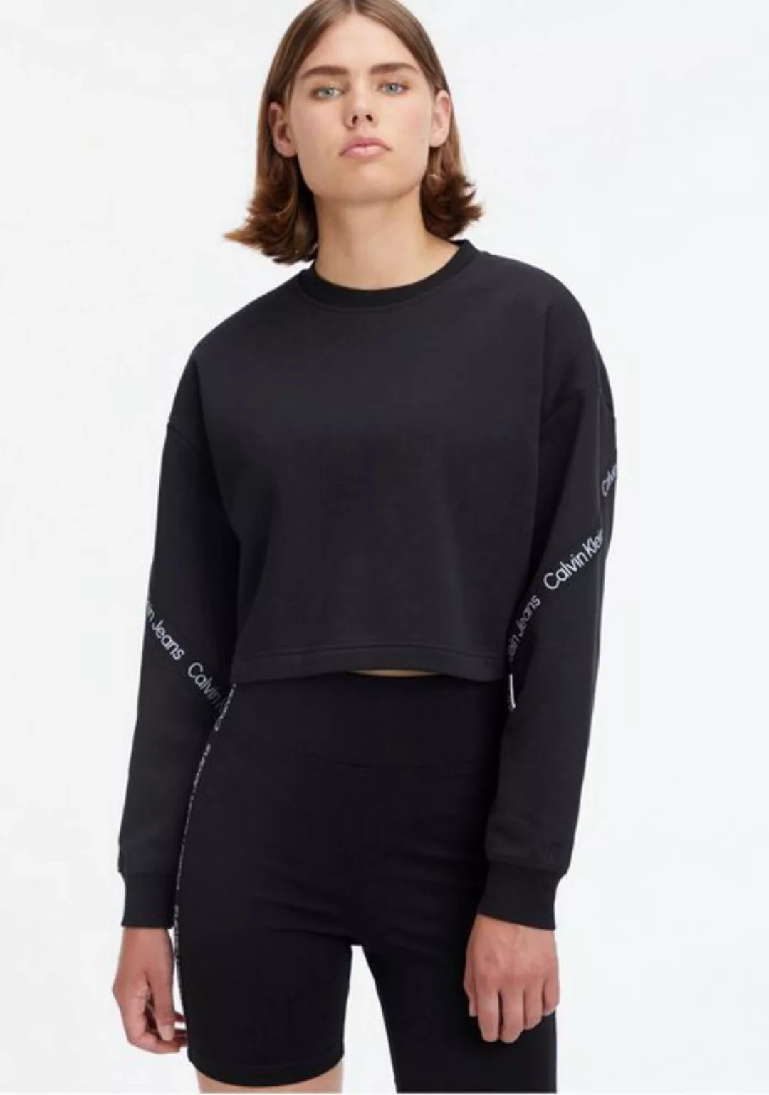 Calvin Klein Jeans Sweatshirt mit Logo-Tape Applikationen günstig online kaufen