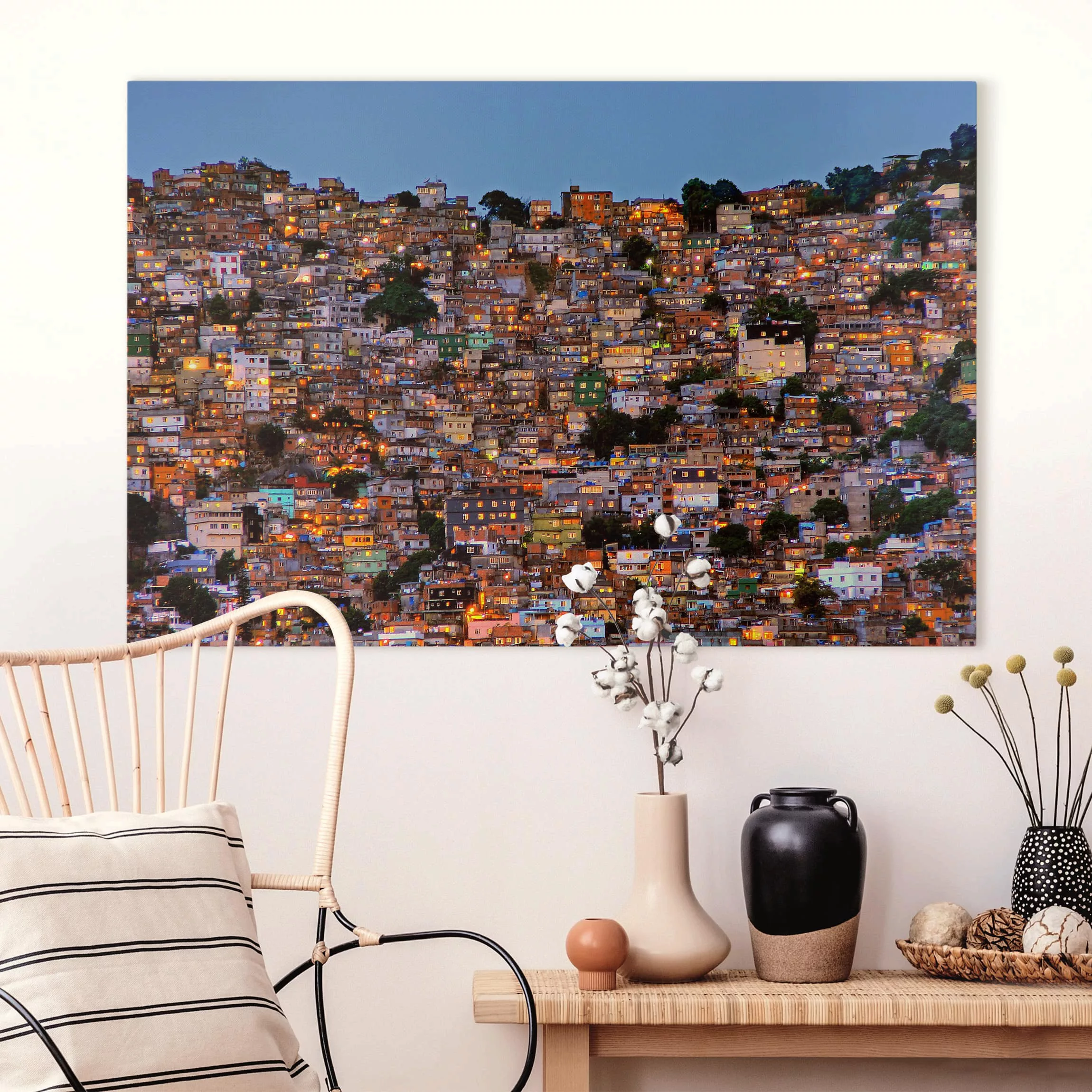 Leinwandbild Architektur & Skyline - Querformat Rio de Janeiro Favela Sonne günstig online kaufen