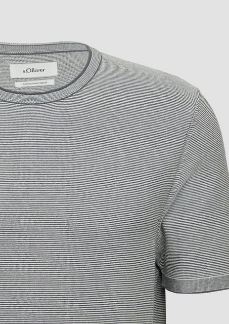 s.Oliver Strickpullover Gestreiftes Strick-T-Shirt aus Leinenmix günstig online kaufen