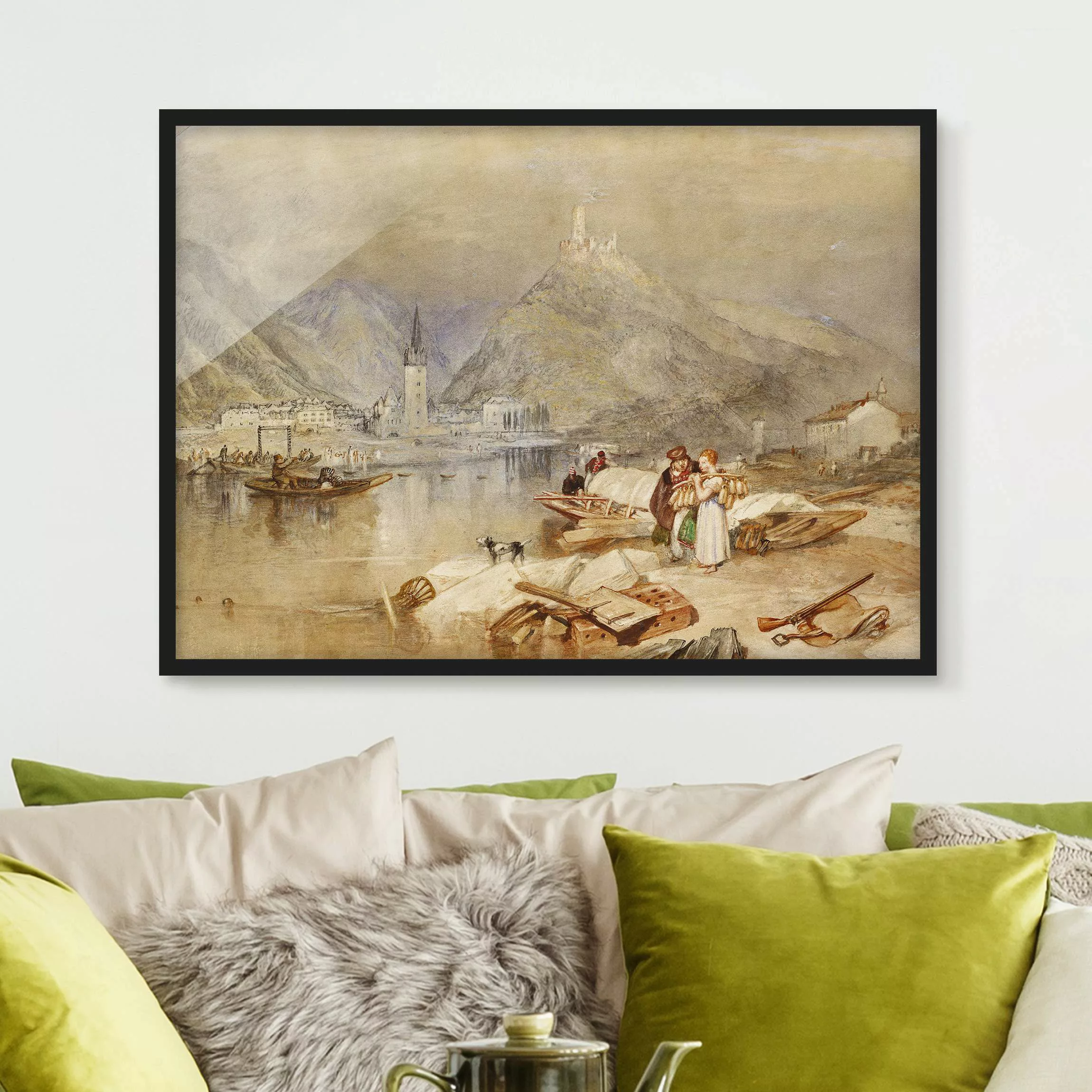 Bild mit Rahmen Kunstdruck - Querformat William Turner - Bernkastel an der günstig online kaufen