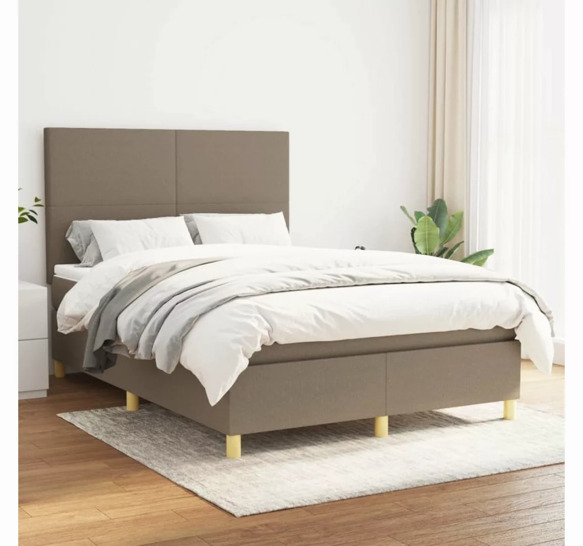 vidaXL Boxspringbett Bett Boxspringbett mit Matratze Stoff (140 x 190 cm, T günstig online kaufen