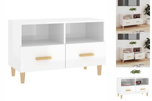 vidaXL TV-Schrank TV Schrank Sideboard Schrank Hochglanz-Weiß 80x36x50 cm S günstig online kaufen