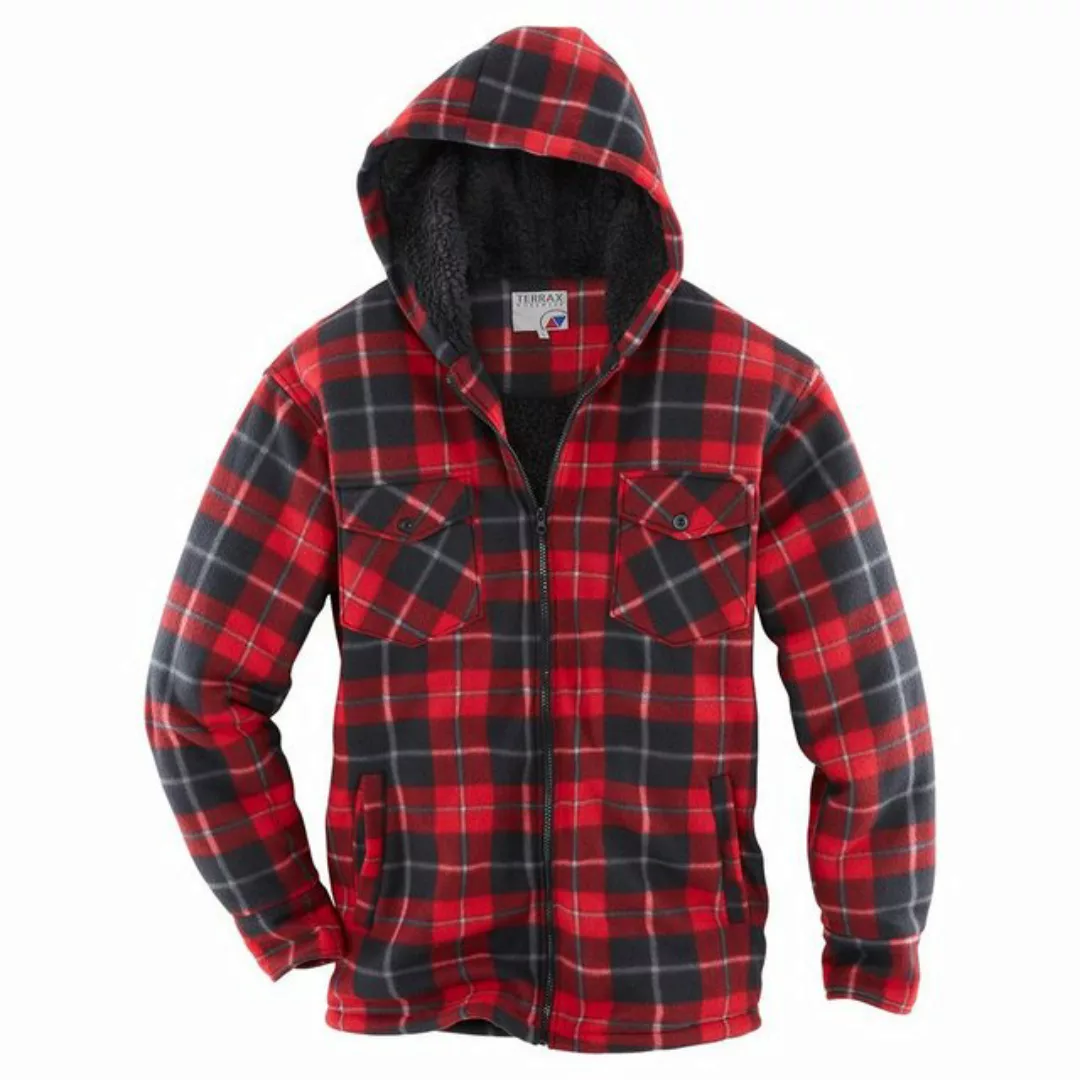 Terrax Workwear Funktionshemd Thermohemd mit Teddy schwarz/rot günstig online kaufen