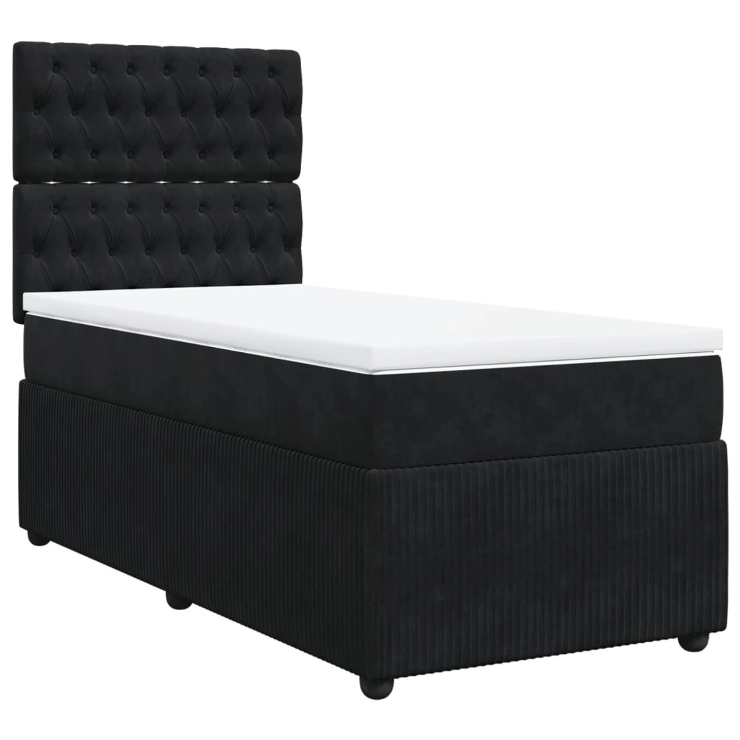 vidaXL Boxspringbett mit Matratze Schwarz 100x200 cm Samt2098767 günstig online kaufen