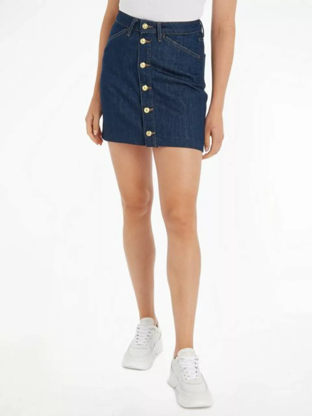 Tommy Hilfiger Jeansrock DNM MINI SKIRT HW NALA Webrock mit durchgehender K günstig online kaufen