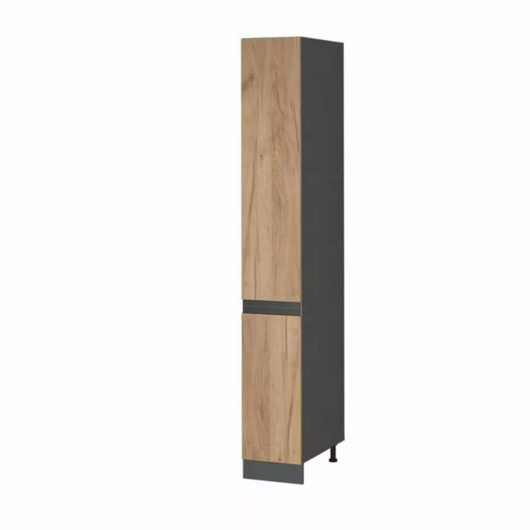 Vicco Hochschrank R-Line, Goldkraft Eiche/Anthrazit, 30 cm J-Shape günstig online kaufen