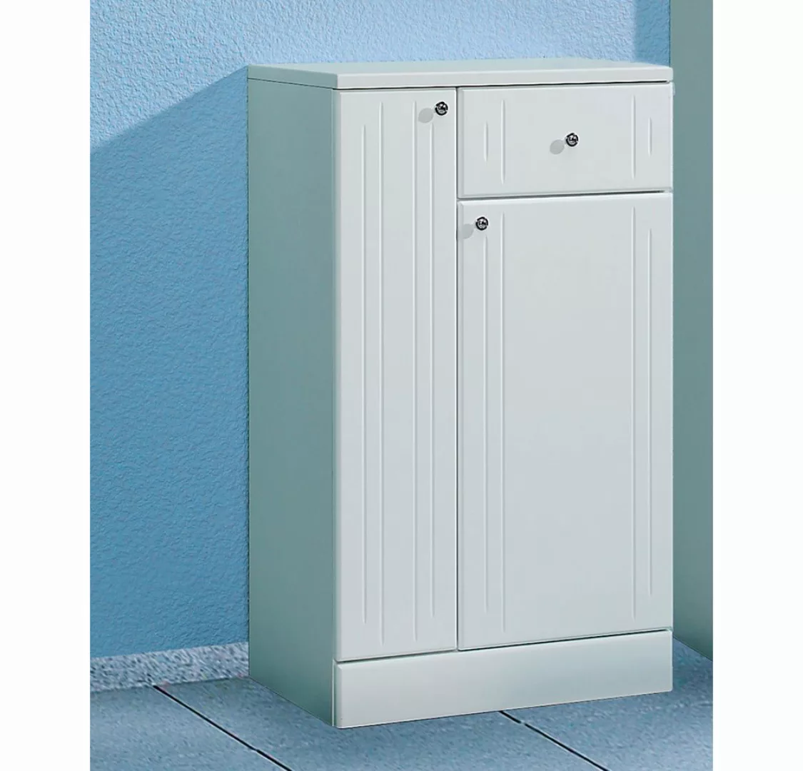 Lomadox Unterschrank NEMI-66 Badezimmer Standschrank in weiß mit weiß Hochg günstig online kaufen