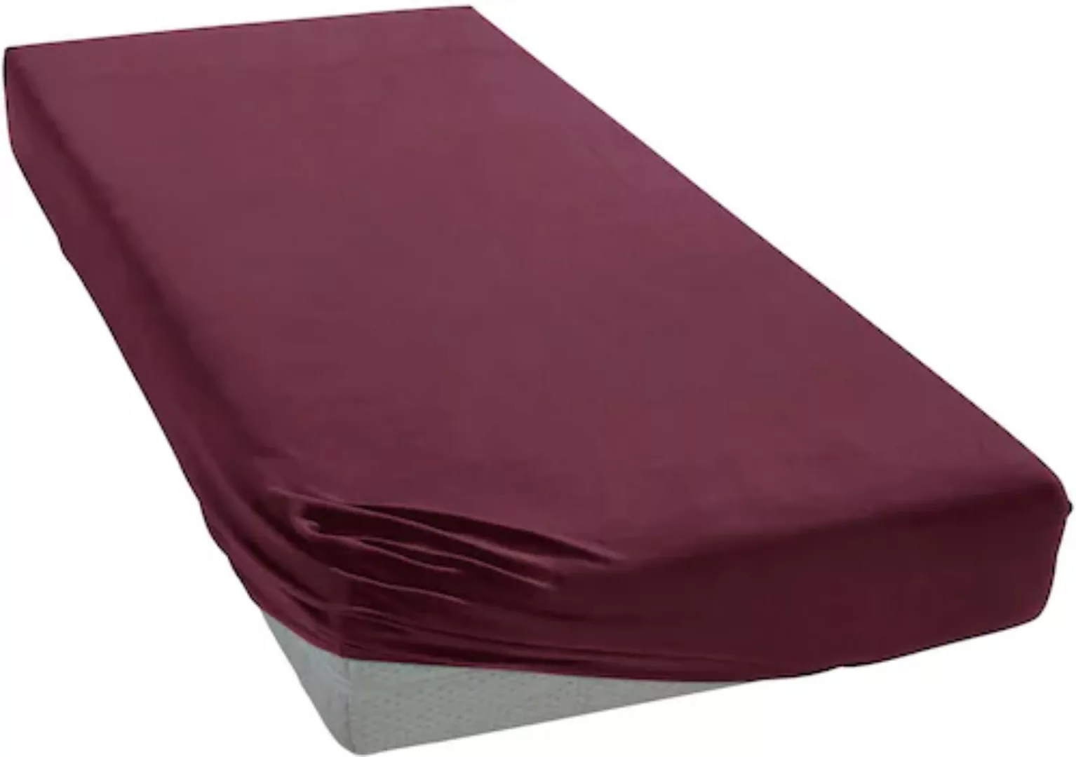 Janine Janine Spannbetttuch Elastic-Jersey 5002 burgund Größe:  100x200 cm günstig online kaufen