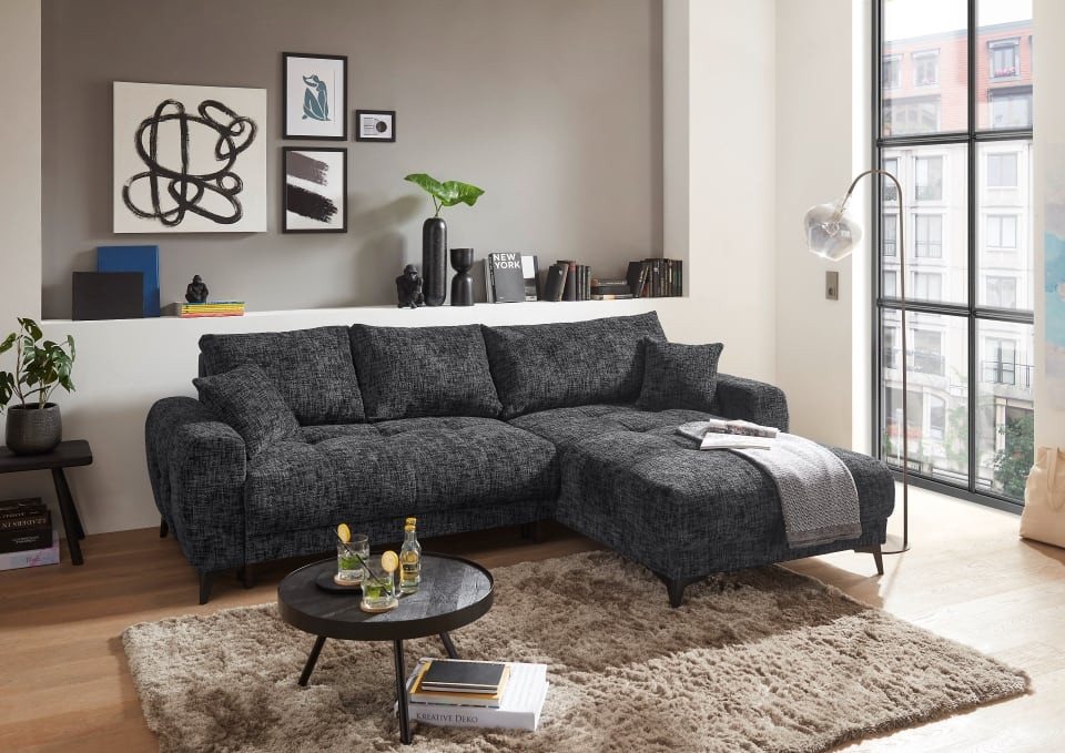 ED EXCITING DESIGN Ecksofa Belluno, mit Schlaffunktion & Bettkasten, beidse günstig online kaufen