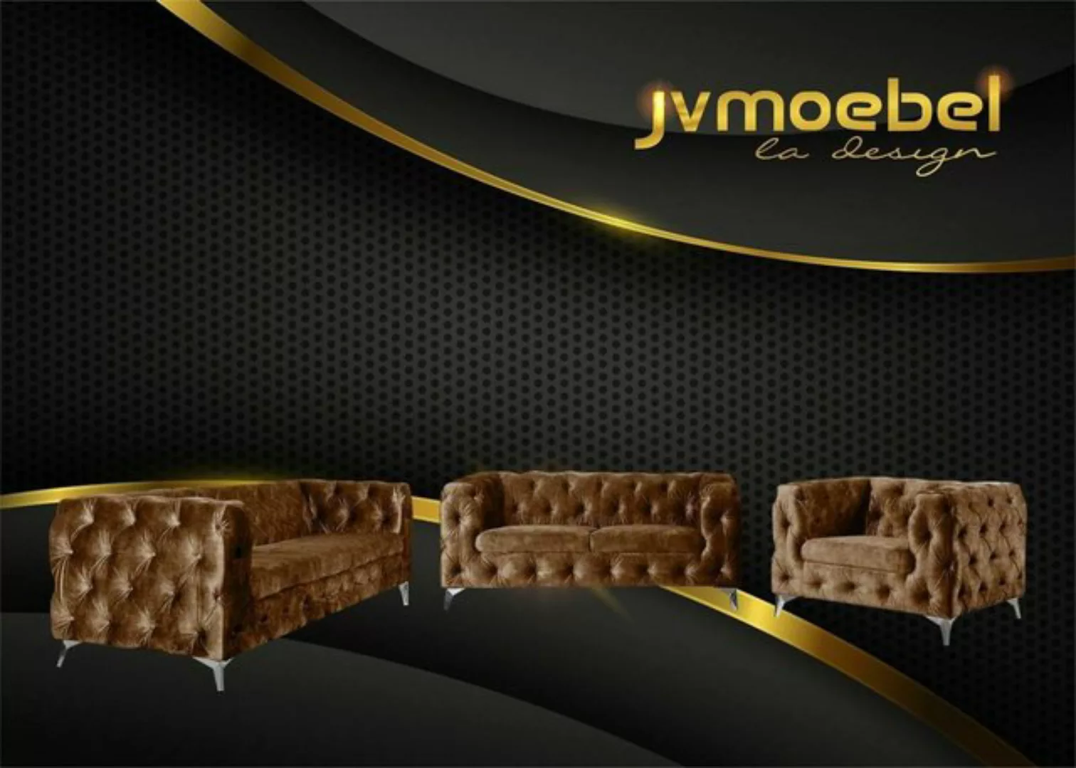 JVmoebel Chesterfield-Sofa, Sofagarnitur 321 Sitzer Textil Couch Chesterfie günstig online kaufen