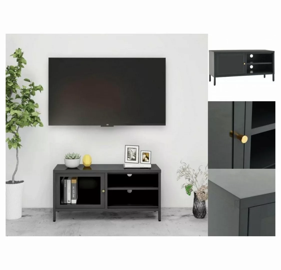 vidaXL TV-Schrank TV-Schrank Anthrazit 90x30x44 cm Stahl und Glas Lowboard günstig online kaufen