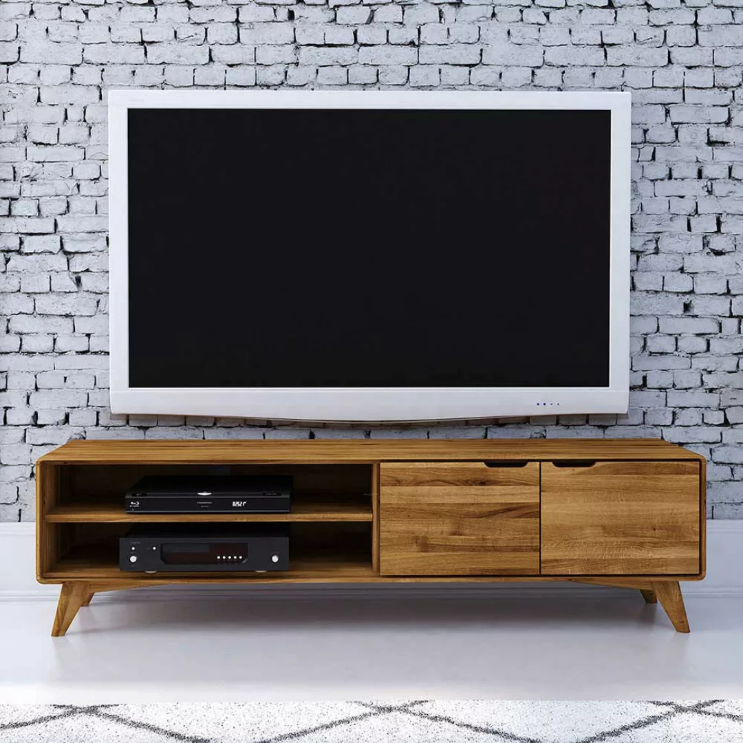 Fernsehlowboard aus Wildeiche Massivholz 180 cm breit günstig online kaufen