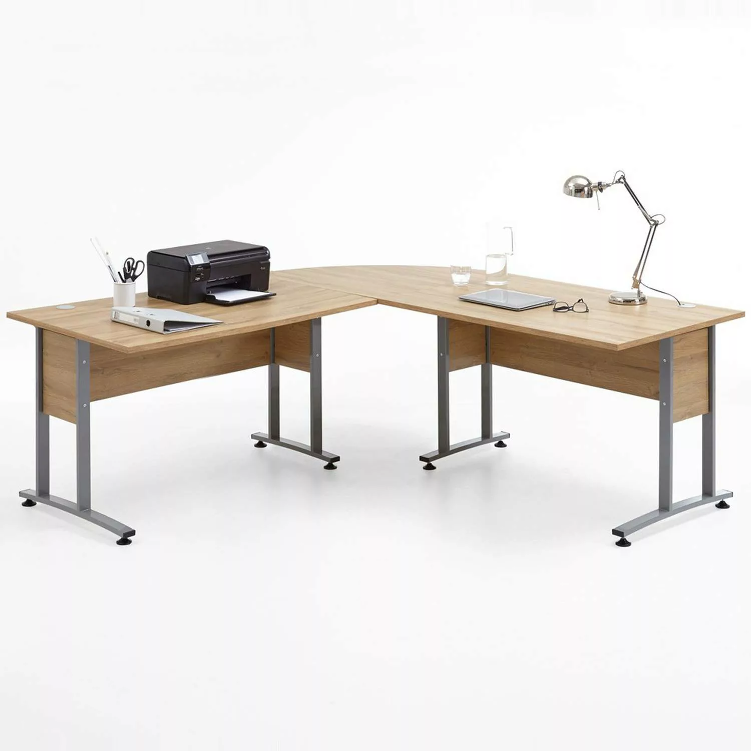 Büro-Winkelschreibtisch 120 x 120cm COLUMBUS-10 in Alteiche Nb. - B x H x T günstig online kaufen