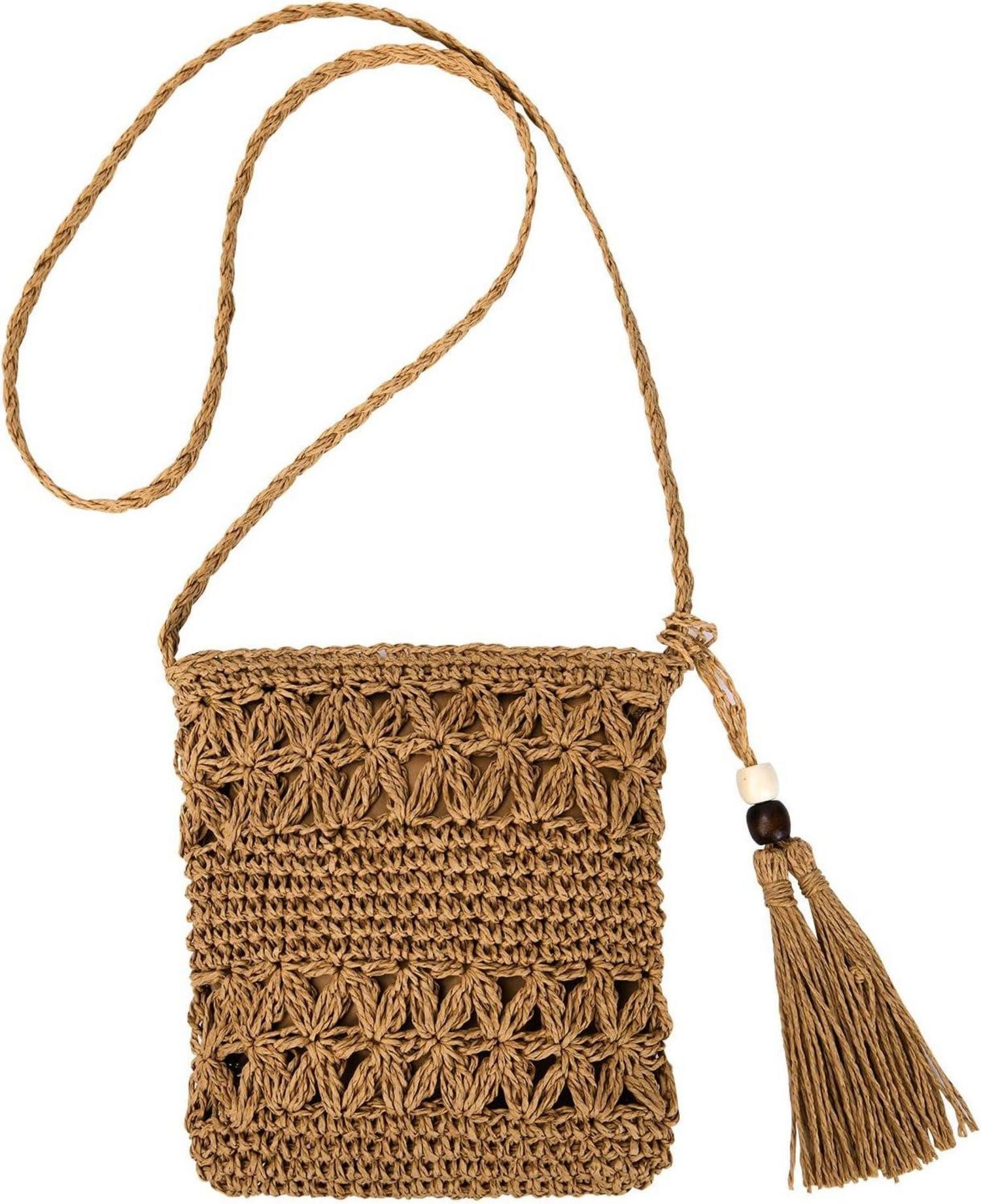 LuxusKollektion Strandtasche Strohtasche Damen Stroh Umhängetasche günstig online kaufen