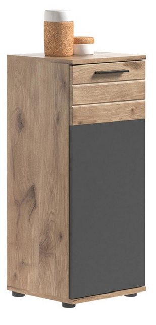 ebuy24 Badezimmerspiegelschrank Mason Badschrank 1 Tür grau,Eiche dekor. günstig online kaufen