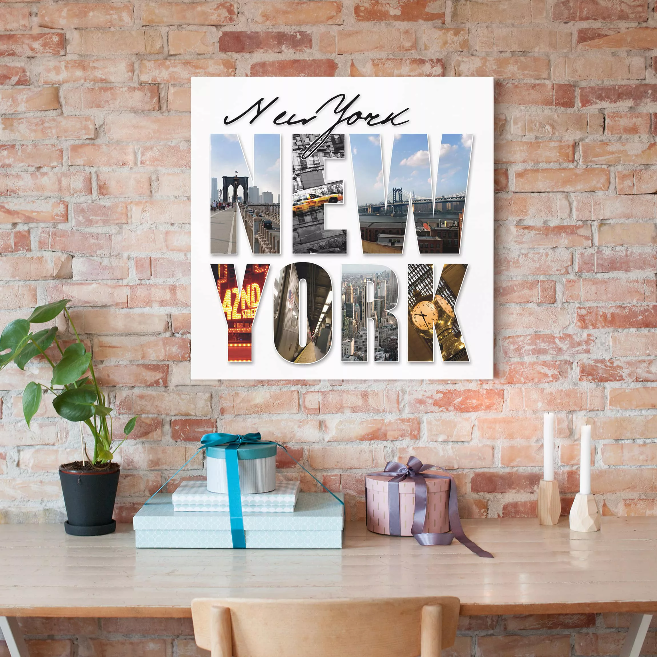 Leinwandbild - Quadrat New York Impressionen günstig online kaufen