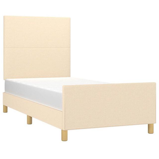 vidaXL Bett Bettgestell ohne Matratze Creme 80x200 cm Stoff günstig online kaufen