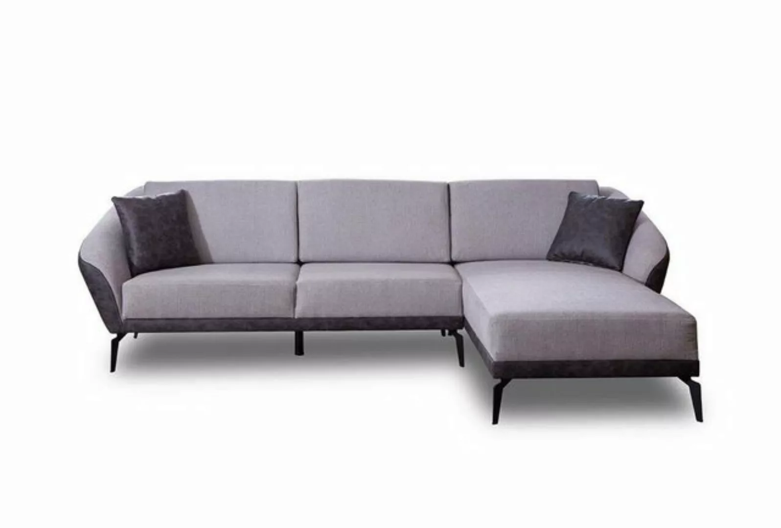 JVmoebel Ecksofa Weiß-Graues L-Form Wohnzimmer Stoffsofa Designer Ecksofa T günstig online kaufen