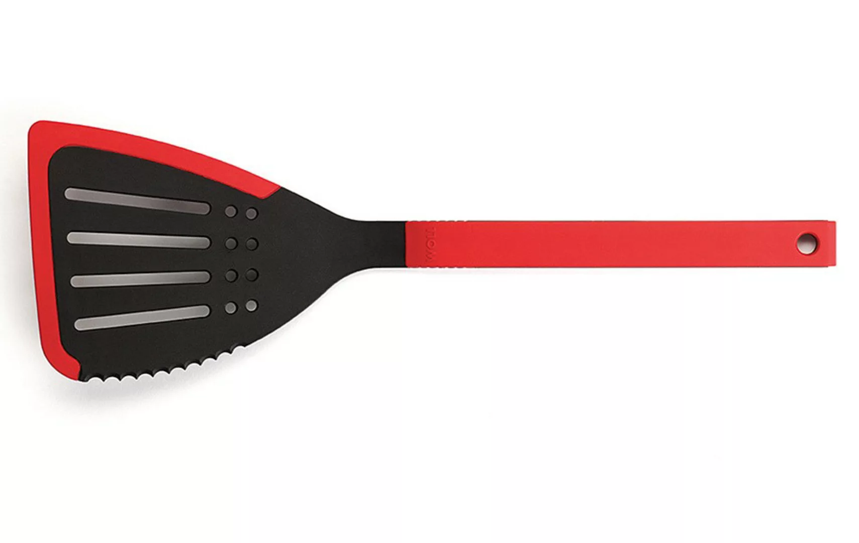 Woll Cook-It Jumbo Pfannenwender mit Silikonrand Schwarz Rot günstig online kaufen