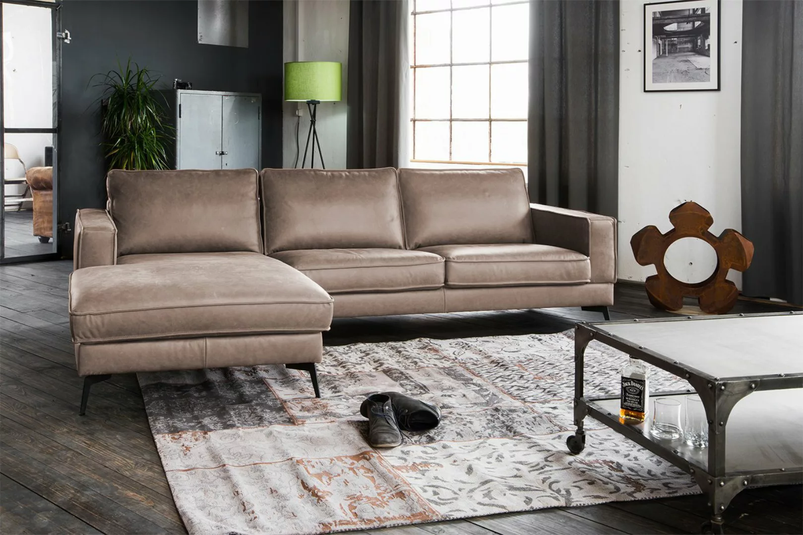 KAWOLA Ecksofa BLOOM, Couch L-Form rechts oder links Leder verschiedene Far günstig online kaufen