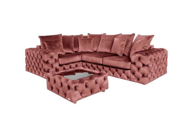 Xlmoebel Ecksofa Chesterfield Ecksofa Samt Polster Ecke Garnitur Neu Couch günstig online kaufen