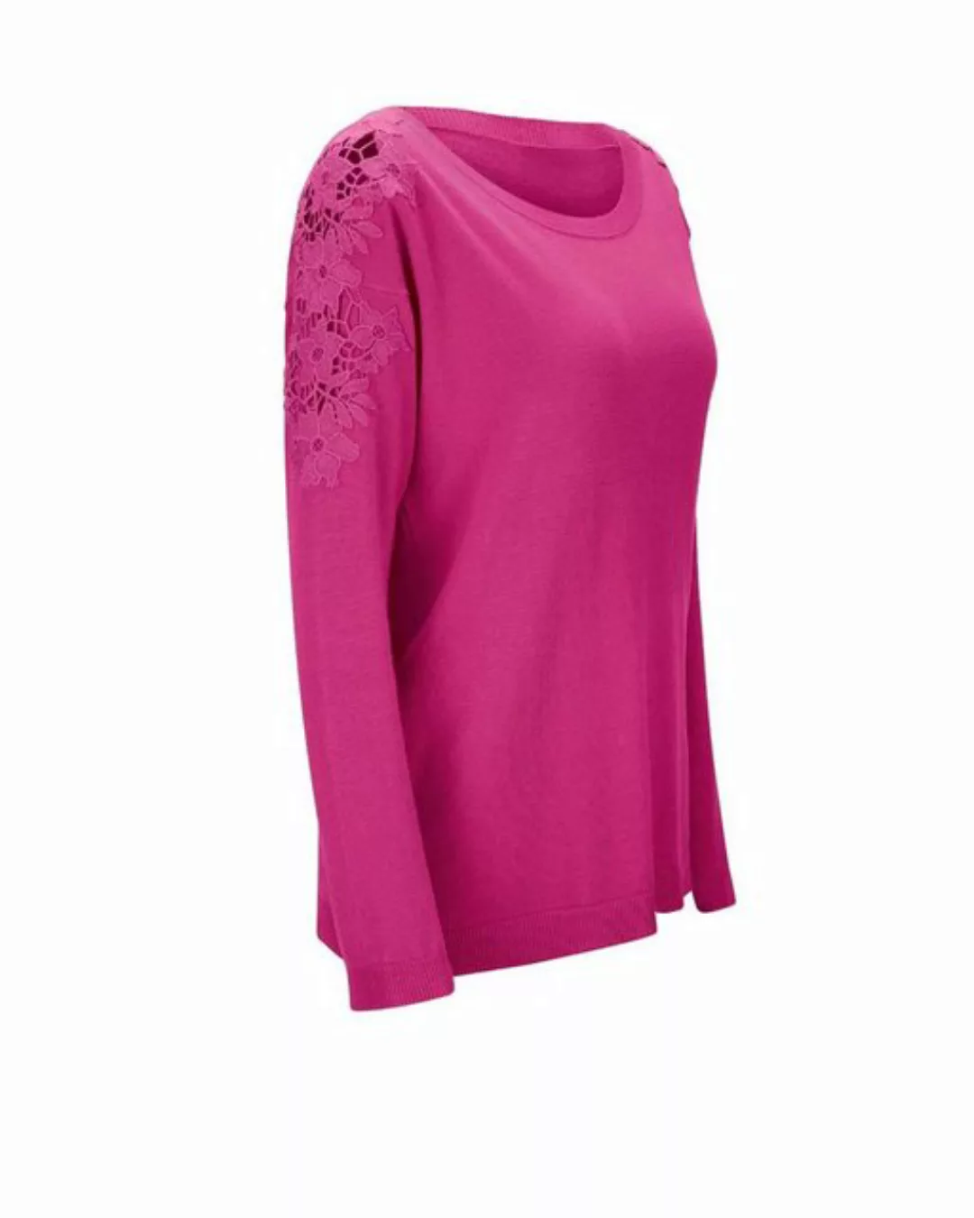 heine Wickelpullover LINEA TESINI Damen Designer-Pullover m. Spitze, pink günstig online kaufen