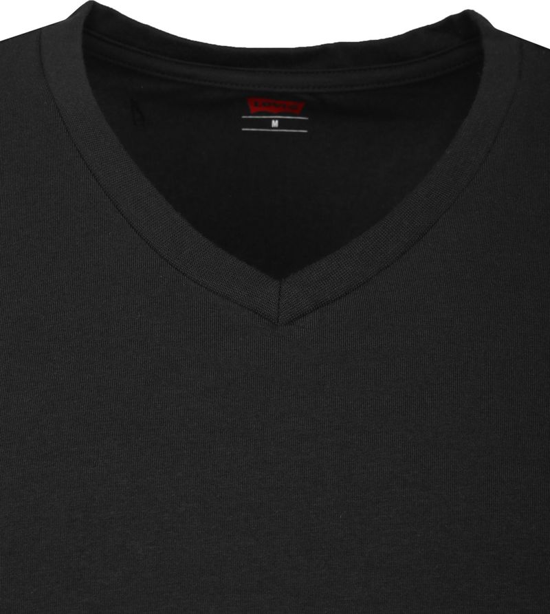 Levi's T-Shirt V-Ausschnit Schwarz 2-Pack - Größe L günstig online kaufen
