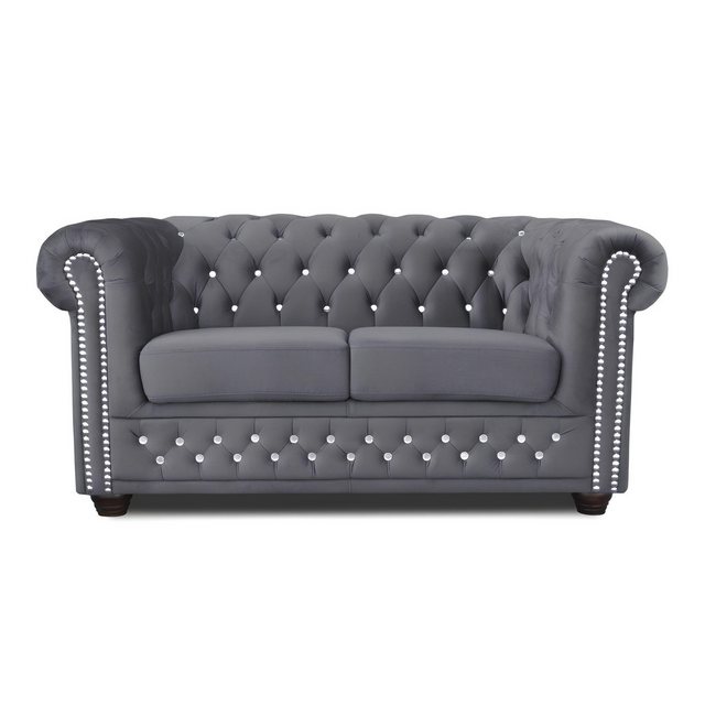 Xlmoebel Sofa Neu York Chesterfield Sofa mit 2 Sitzplätzen und funkelnden, günstig online kaufen