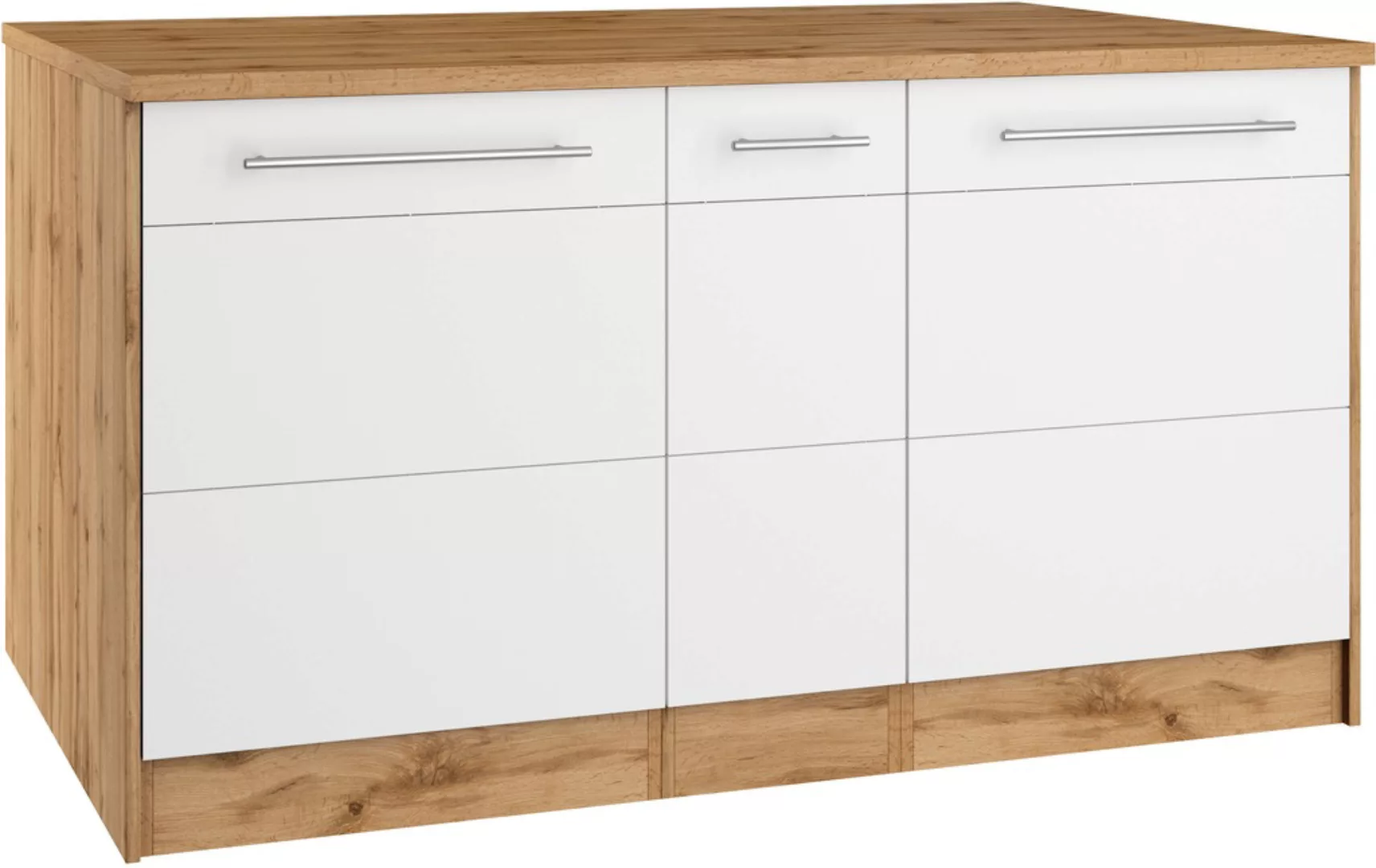 KOCHSTATION Kücheninsel "KS-Wien", Breite 153 cm, MDF-Fronten, Flaschenrega günstig online kaufen