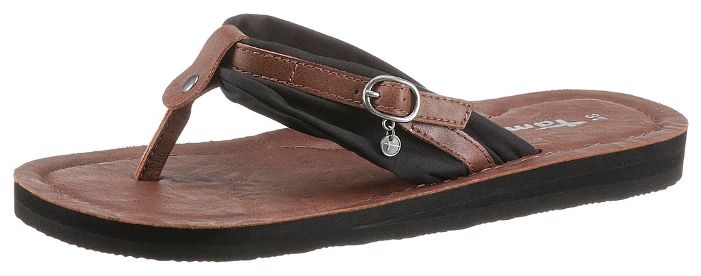 Tamaris Zehentrenner "AVRIL", Sommerschuh, Flats, Schlappen mit T-Logoanhän günstig online kaufen