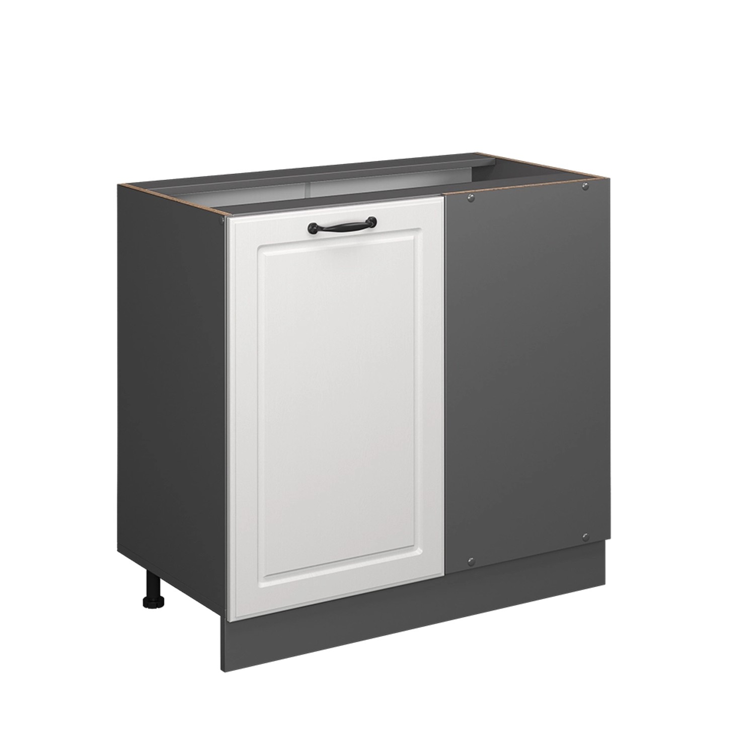 Vicco Eckunterschrank R-Line Küchen Eckschrank Weiß Landhaus/Anthrazit 86 c günstig online kaufen