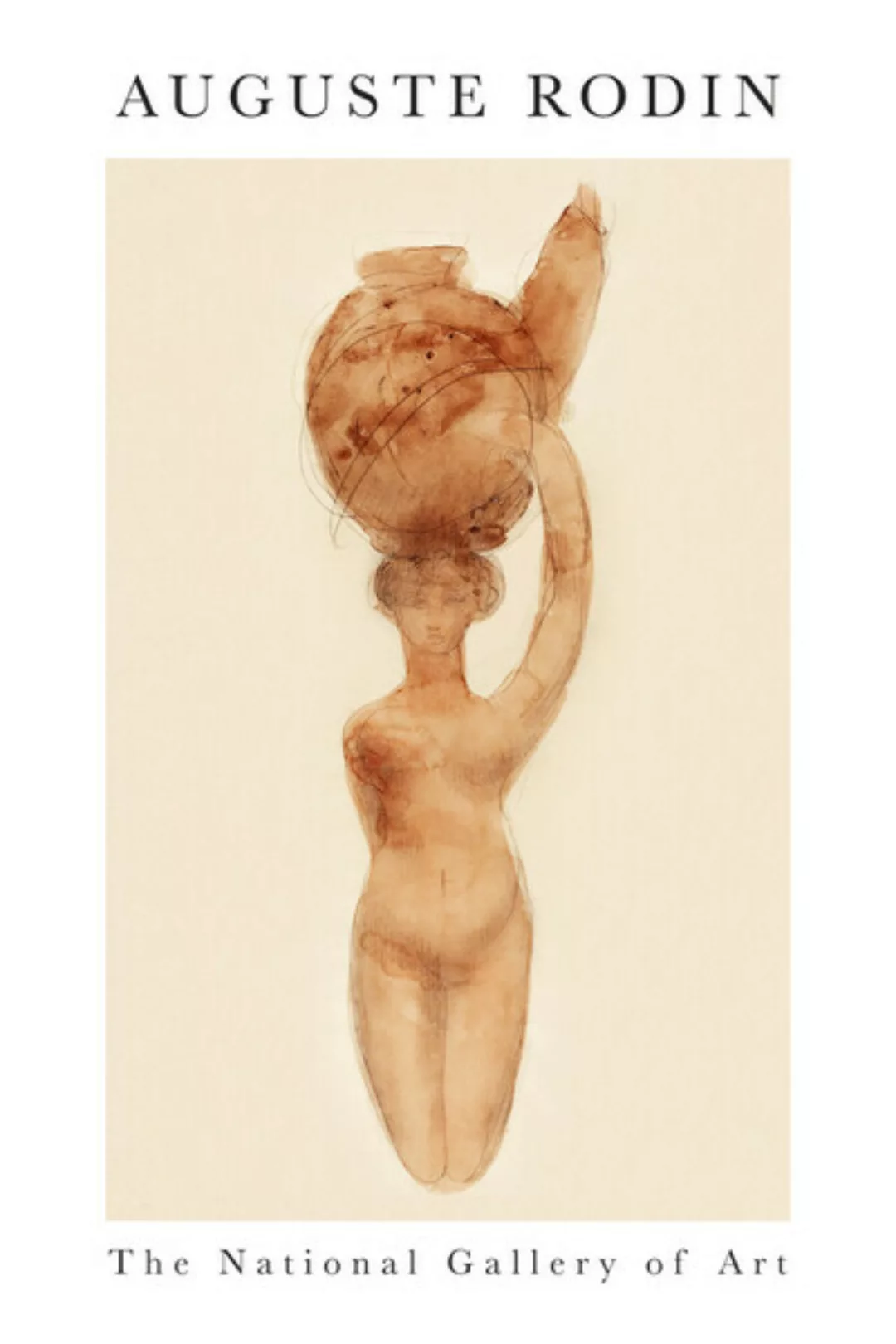 Poster / Leinwandbild - Nude, Right Knee Flexed By Auguste Rodin Von August günstig online kaufen