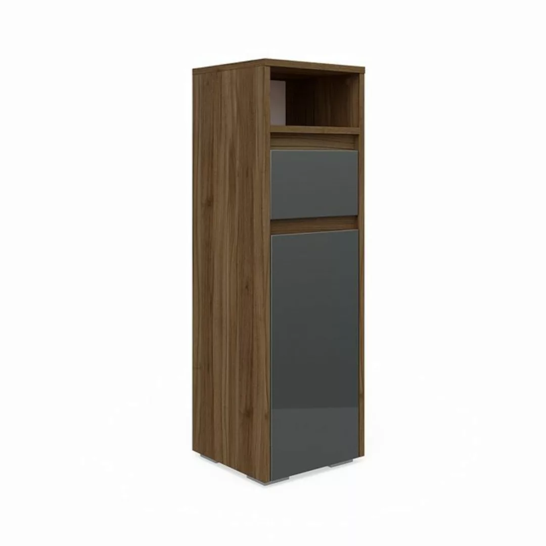 Vicco Midischrank Majest, Anthrazit Hochglanz/Nussbaum, 30 x 96 cm günstig online kaufen