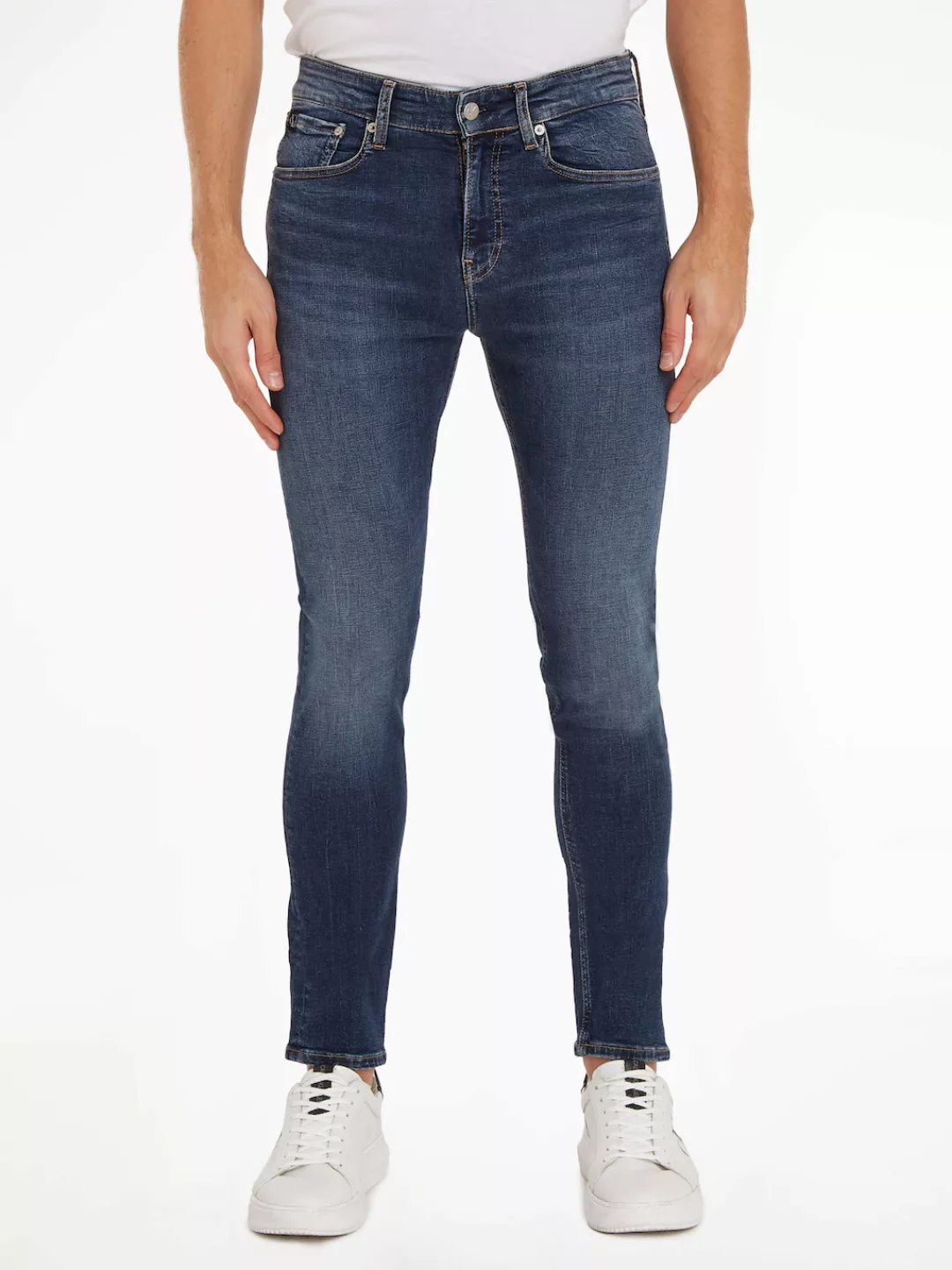 Calvin Klein Jeans Skinny-fit-Jeans SKINNY mit Leder-Badge günstig online kaufen