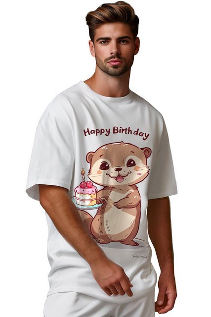 Reichstadt Print-Shirt Casual Oversize T-Shirt 24RS057 Otterly Birthday M V günstig online kaufen