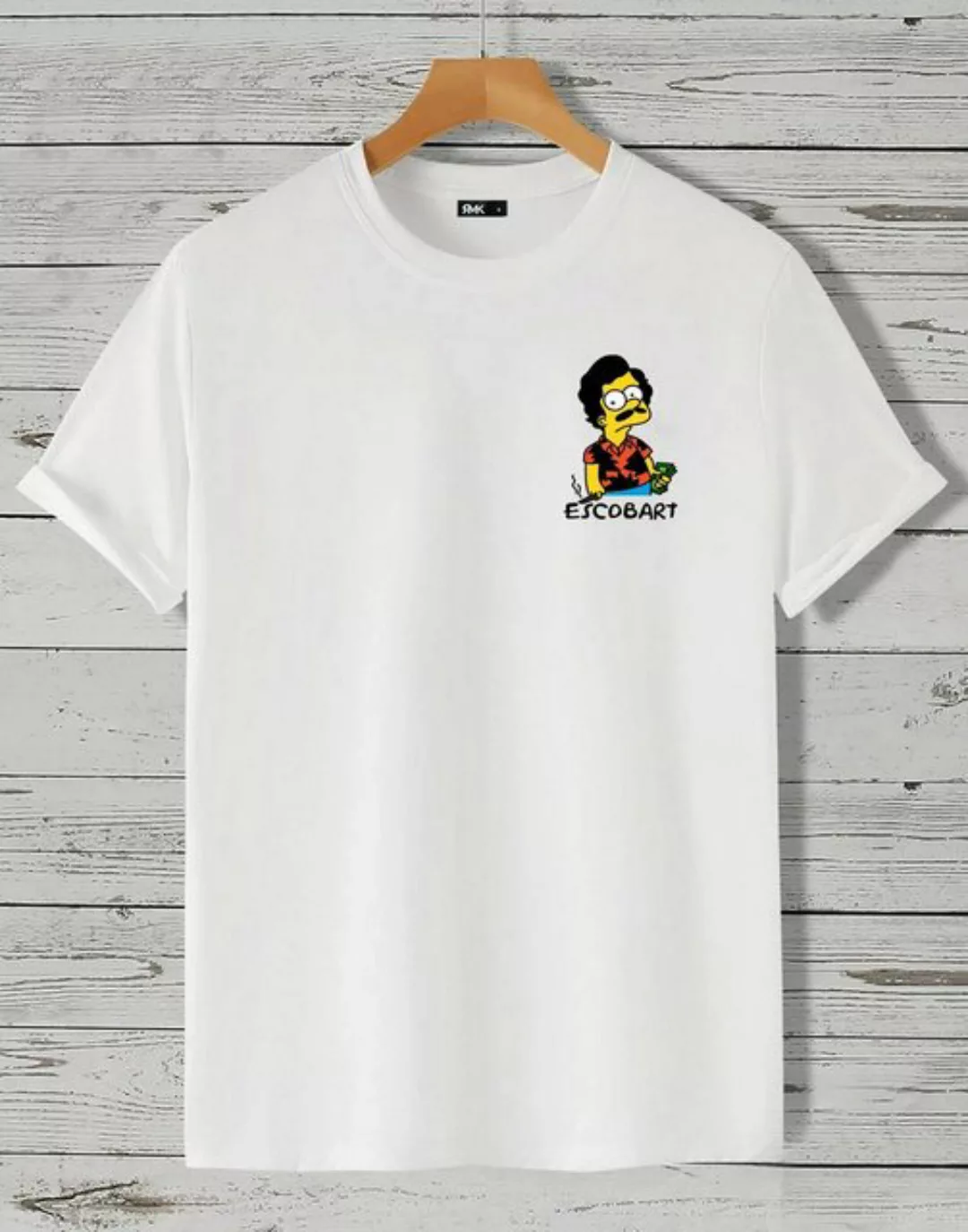 RMK T-Shirt Basic Shirt Freizeit Rundhals Mafia Gangster Escobar Bart in Un günstig online kaufen