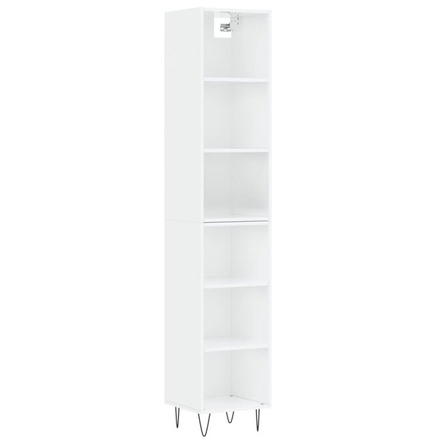 vidaXL Kleiderschrank Highboard Hochglanz-Weiß 34,5x32,5x180 cm Holzwerksto günstig online kaufen