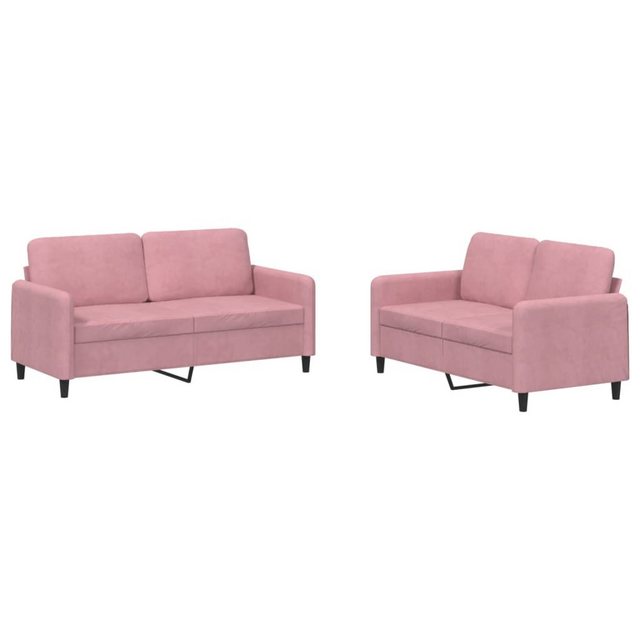 vidaXL Sofa 2-tlg. Sofagarnitur Rosa Samt günstig online kaufen