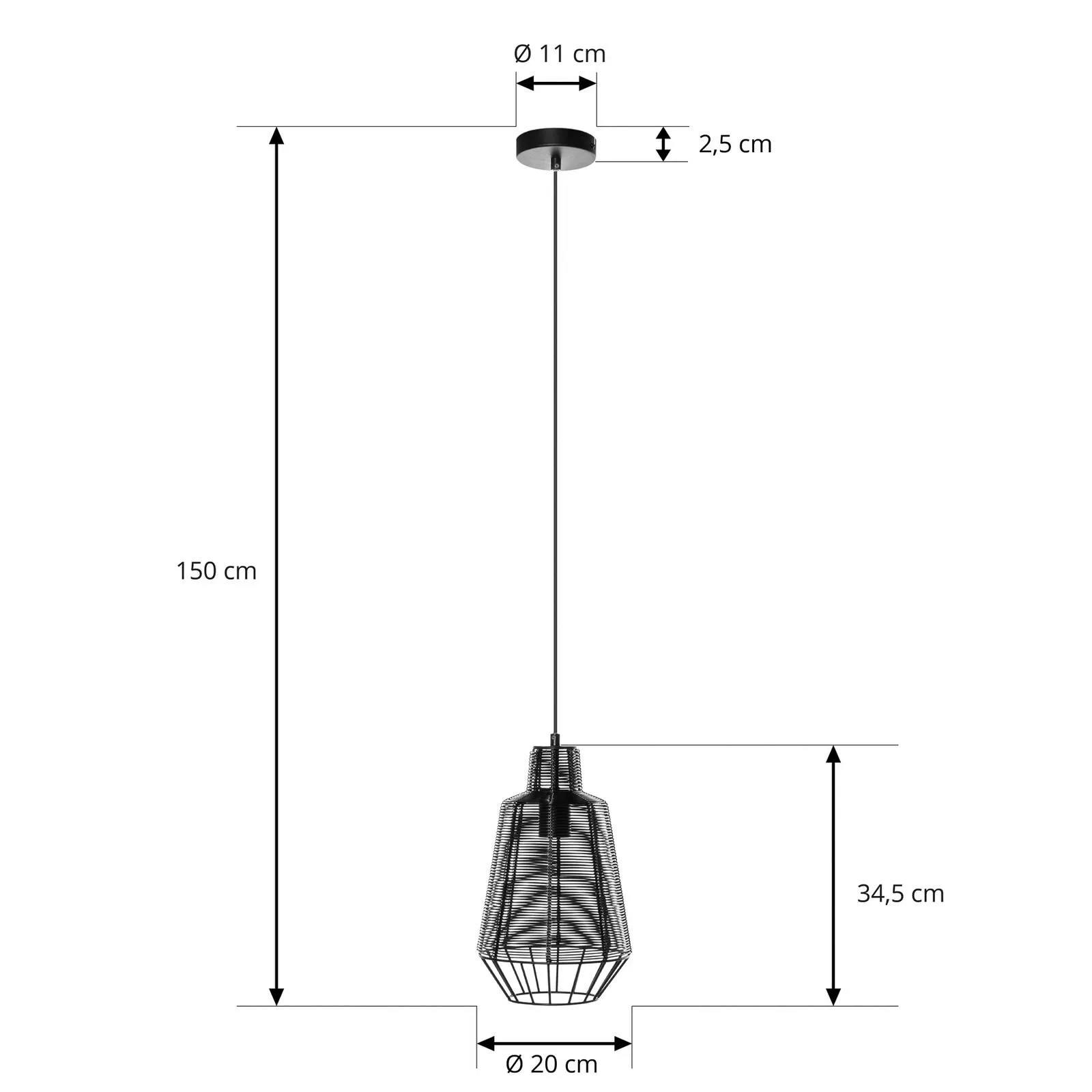 Lucande Tinko Käfig-Pendelleuchte, schwarz, 20 cm günstig online kaufen