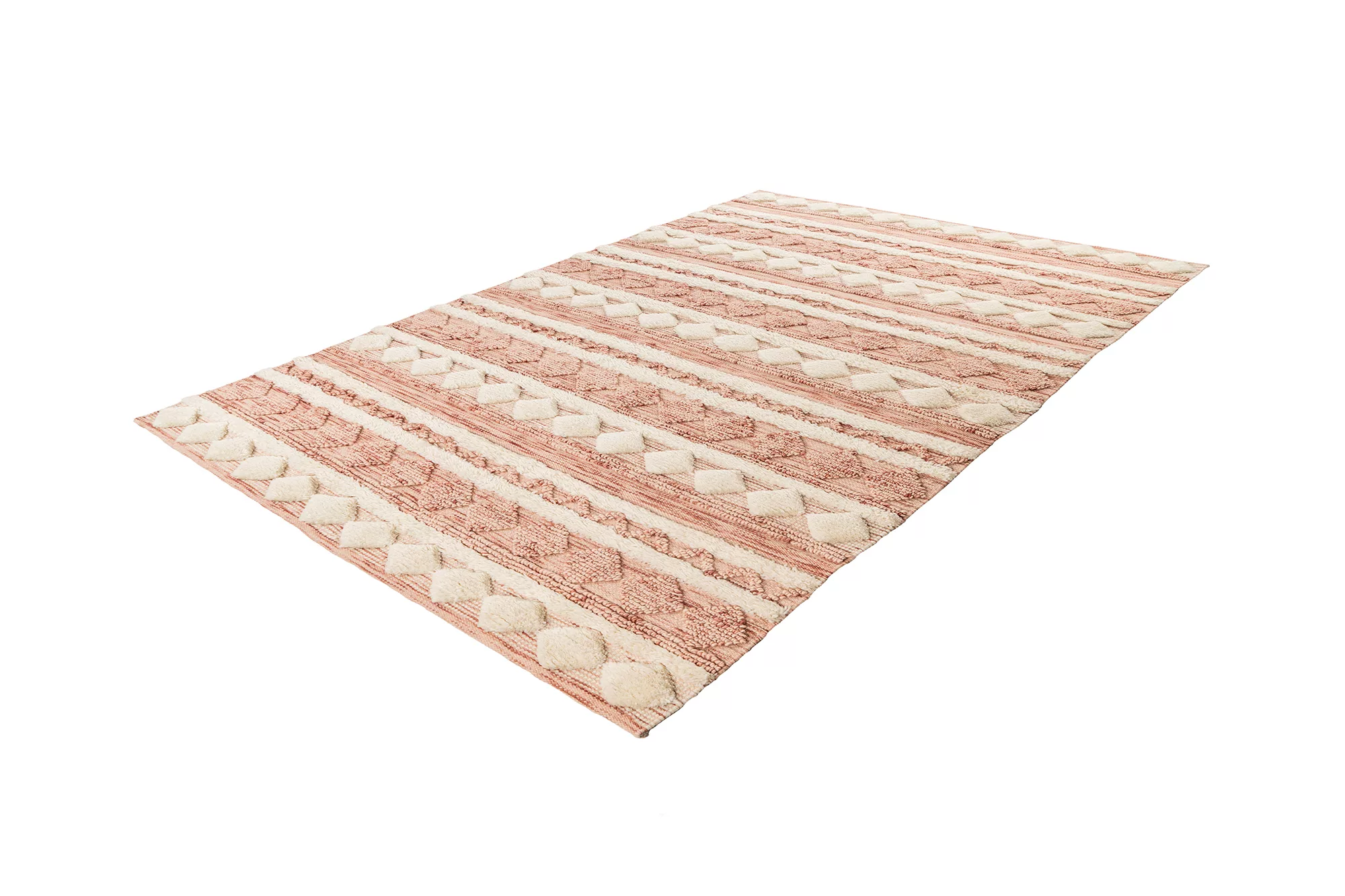 Megusta Wollteppich Bohist 225 Rosa Creme 80cm X 150cm günstig online kaufen