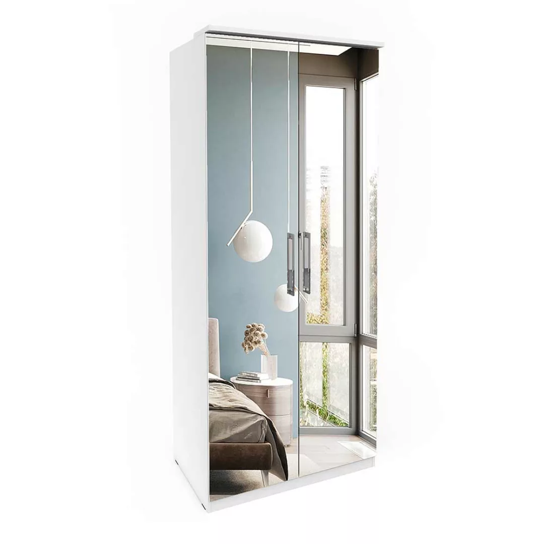 Drehtürschrank mit Spiegelfront 217 cm hoch 90 cm breit günstig online kaufen